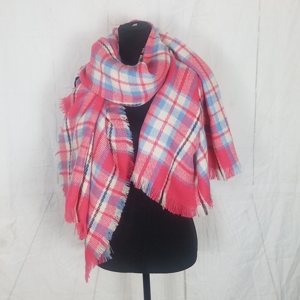 Red Camel pink plaid winter warm scarf